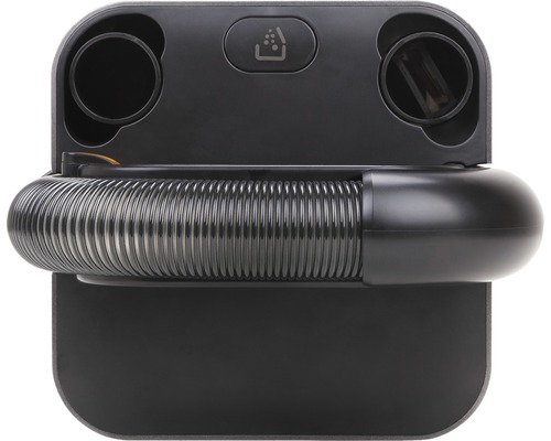 Schwarzes Staubsaugerzubehör mit Schlauch und Behältersymbol