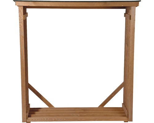 Brennholzregal aus Holz mit Dach