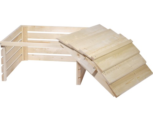 Offener Holzkistenkomposter mit Deckel