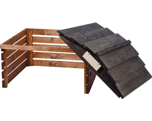 Offener Holzkomposter mit Deckel für den Garten