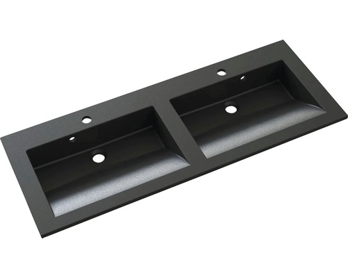 Möbelwaschtisch Doppelwaschtisch Allibert Slide Solid 120,2 x 46,2 cm anthrazit glänzend matt 816339