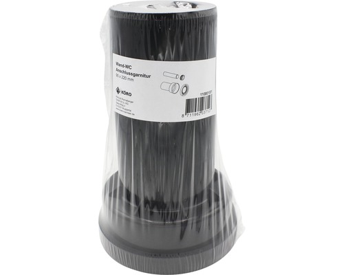 Wand WC Anschlussgarnitur 90 mal 220 Millimeter in Folie