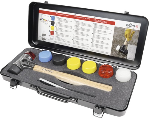 Wiha Schonhammer Set Safety mit Schonhammer, Schonaufsätzen und Werkzeug im Koffer