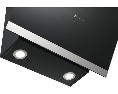 Schwarze Dunstabzugshaube mit Beleuchtung