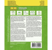 Salamanda Gurkensamenpackung mit Informationen zu Eigenschaften und Anbau
