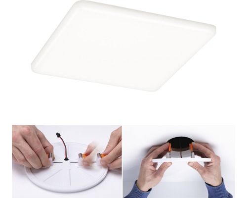 Quadratische LED Deckenleuchte mit Installationsbeispielen