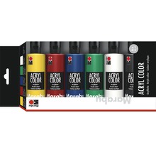 Packung Marabu Acrylfarbe mit sechs Tuben