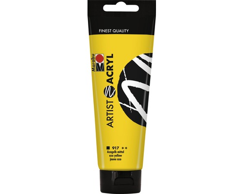Marabu Acrylfarbe Artist Acryl azogelb mittel 917 120 ml Tube mit gelber Künstler Acrylfarbe