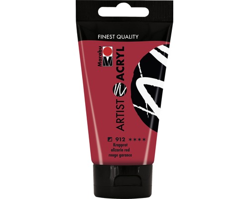 Marabu Acrylfarbe Artist Acryl krapprot 912 75 ml Tube Künstler Acrylfarbe Krapprotrot von Marabu