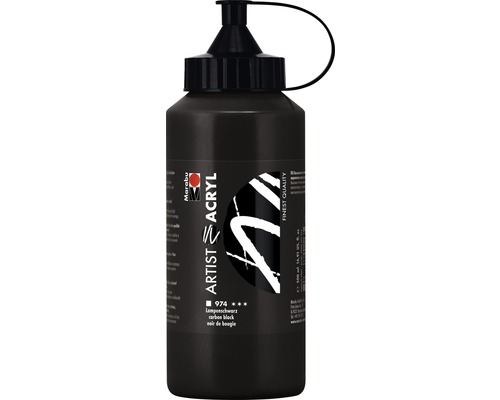 Marabu Acrylfarbe Artist Acryl lampenschwarz 974 500 ml Marabu Künstler Acrylfarbe in einer 500ml Flasche