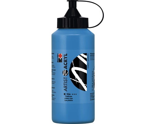 Marabu Acrylfarbe Artist Acryl primärcyan 956 500 ml Marabu Künstler Acrylfarbe in einer blauen Flasche