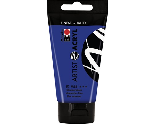 Marabu Acrylfarbe Artist Acryl ultramarinblau 958 75 ml Tube Künstler Acrylfarbe Ultramarinblau