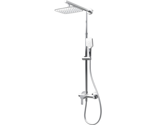 Duschsäule inkl. Einhebelmischer Schulte Classic eckig White Style D96214 02 Duschsäule mit Kopf- und Handbrause für das Badezimmer
