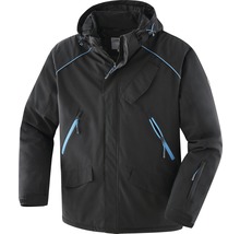 Schwarze Winterjacke mit Kapuze und Taschen