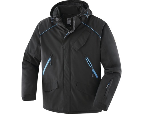 Schwarze Winterjacke mit Kapuze und Taschen