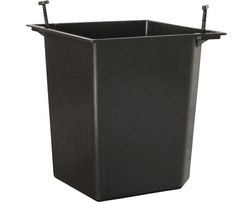 Schwarzer Pflanzkasten mit Aufhängung für den Garten