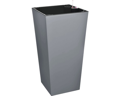 Grauer Pflanzkübel mit Bewässerungssystem