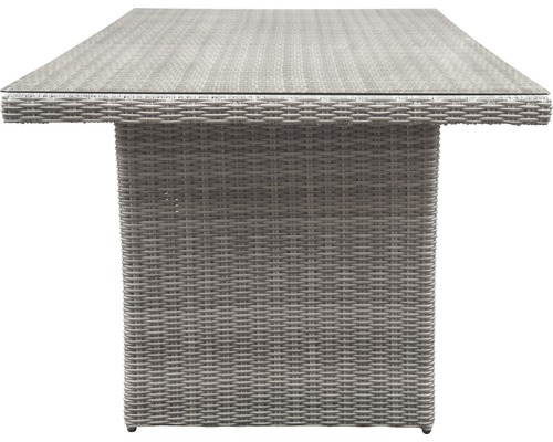 Gartentisch aus Rattan mit Glasplatte