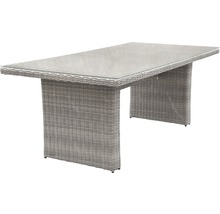 Loungeset Ria Polyrattan 4-Sitzer 5-teilig grau inkl. Polster und Tisch mit 5 mm Glasplatte 160 x 90 x 75 cm-thumb-2