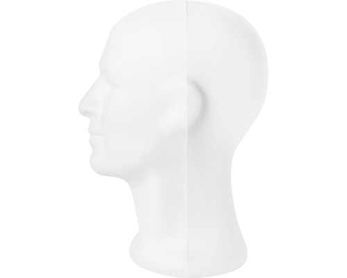 Styroporkopf als Schaufensterpuppe für Kopfbedeckungen und Perücken