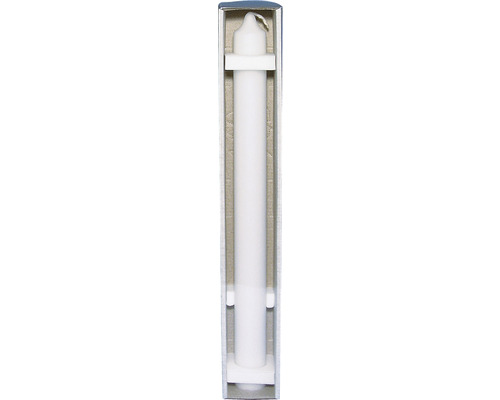 Weiße Tafelkerze in Verpackung