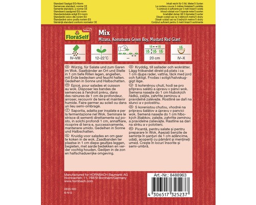 FloraSelf Select Mix Salat- und Wokgemüse Samenpackung