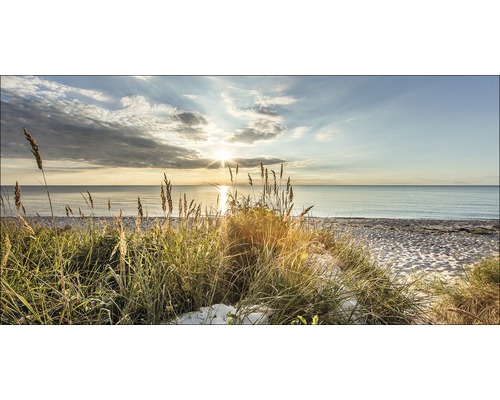 Giclée Leinwandbild Wilder Strand 80x160 cm