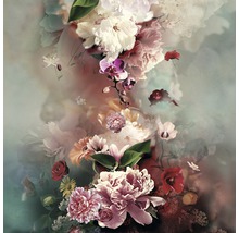 Dekoratives florales Muster mit Pfingstrosen, Rosen, Orchideen und Gerbera