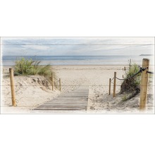 Strandweg zum Meer auf Holz gedruckt