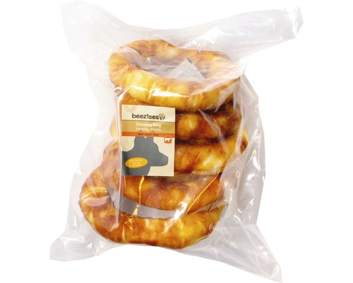 Hundesnack beeztees Ringe mit Huhn 5 x 19 cm Kauartikel Beeztees Kau-Ring im durchsichtigen Kunststoffbeutel