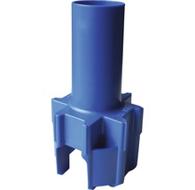 Blauer Fallrohrfilter aus Kunststoff