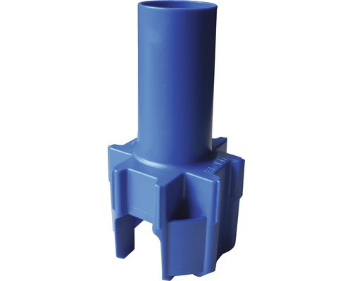 Blauer Fallrohrfilter aus Kunststoff