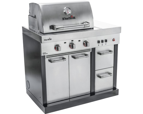 Grillstation mit Türen und Schubladen