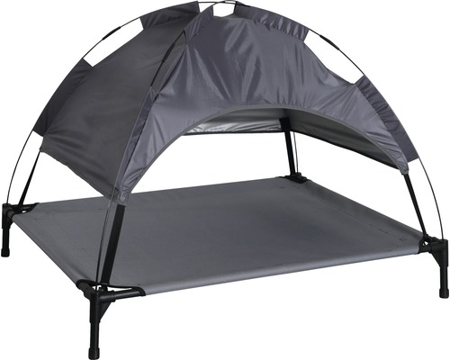 Hundeliege Vacation Top mit Sonnendach 105 x 86 x 75 cm grau Graues Haustierbett mit Sonnendach