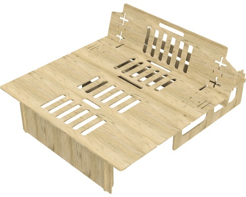 Holz Computertischaufsatz mit Lüftungsschlitzen