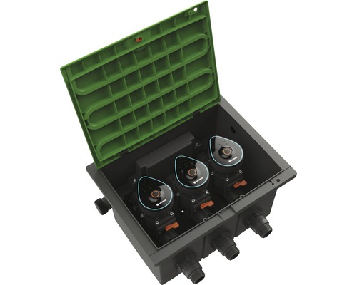 Ventilbox GARDENA 9V Bluetooth SET inkl. 3 Bewässerungsventile Gardena Ventilstuerung im Kasten zur Bewässerung