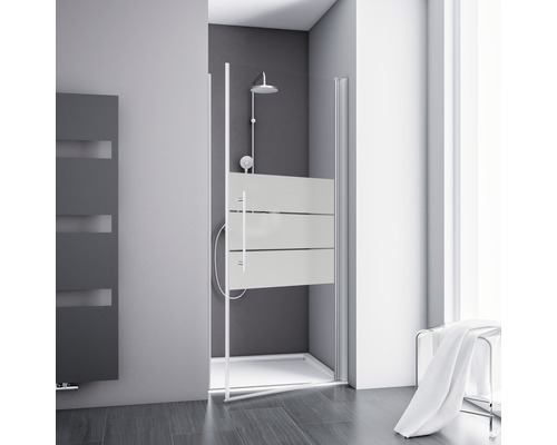 Drehtür für Nische SCHULTE ExpressPlus AlexaStyle 2.0 80 cm Dekor Depoli Light Profilfarbe aluminium