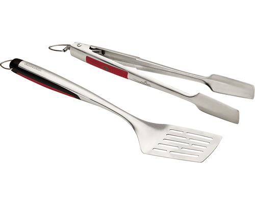 Char-Broil Comfort Grip 2-teiliges Grillbesteck Edelstahl Grillbesteck-Set mit Grillzange und Grillwender aus Metall