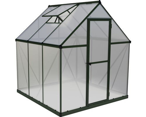 Gewächshaus mit Tür und Dachfenster