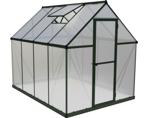 Gewächshaus mit Tür und Fenster im Dach