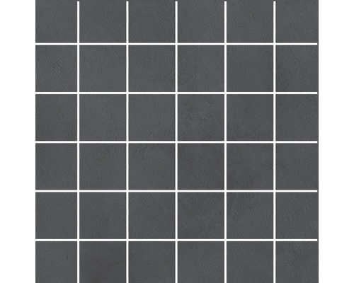 Feinsteinzeug Mosaik Cementine anthrazit 30 x 30 x 0,9 cm matt R10B-0