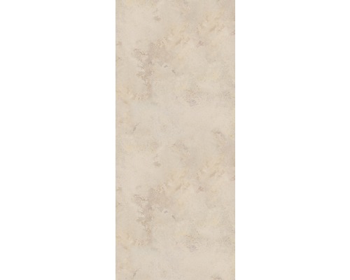 Nahaufnahme einer beigen Arbeitsplatte mit Marmormuster.