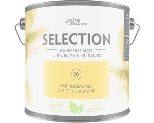 Premium Wandfarbe Style Color SELECTION 20 konservierungsmittelfrei Licht der Savanne 2,5 L-0