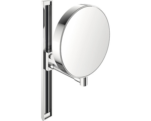 Emco Kosmetikspiegel prime 3/7-fach Ø 202 mm Gleitschiene/Flexarm chrom 109500115 Runder Kosmetikspiegel zur Wandmontage