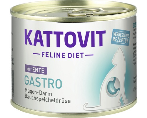 Katzenfutter nass KATTOVIT Gastro mit Ente 185 g