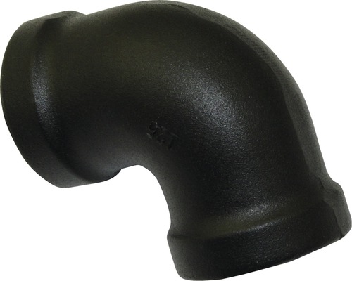 Schwarzer Tempergussfitting, 90 Grad Winkel