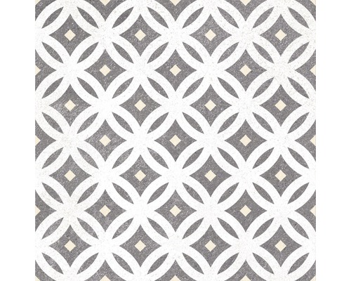 Fliesenmuster mit sich überschneidenden Kreisen und Rauten