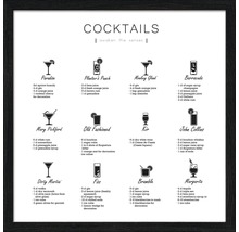 Cocktail Rezept Poster mit den Zutaten für verschiedene Cocktails