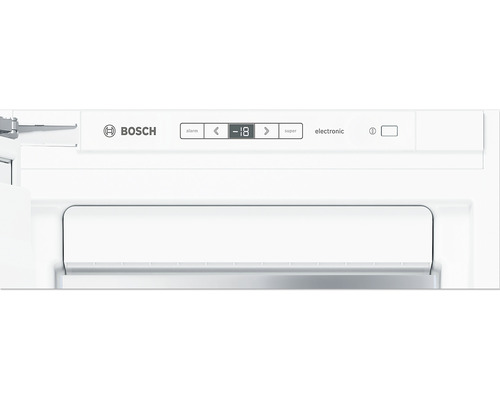 Bosch Logo, Bedienfeld eines Kühlschranks mit Temperaturanzeige