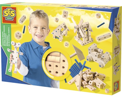 SES Creative Holzbauset für Kinder auf Verpackung